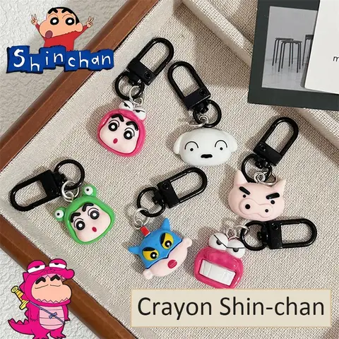 6pcs 크레용 신짱 키 체인 만화 애니메이션 열쇠 고리 배낭 펜던트 보석 크리 에이 티브 자동차 열쇠 고리 가방 매력 어린이 장난감 선물