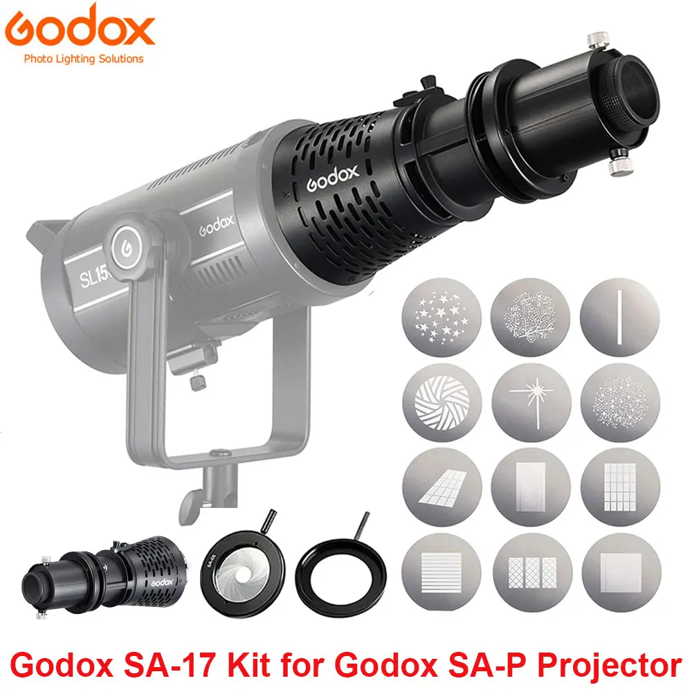 Godox SA-17 Kit for Godox SA-P Projector to Bowens Mount S30 VL150 VL200 VL300 SL150II SL200II LED Continuous Light SA-P SA-06