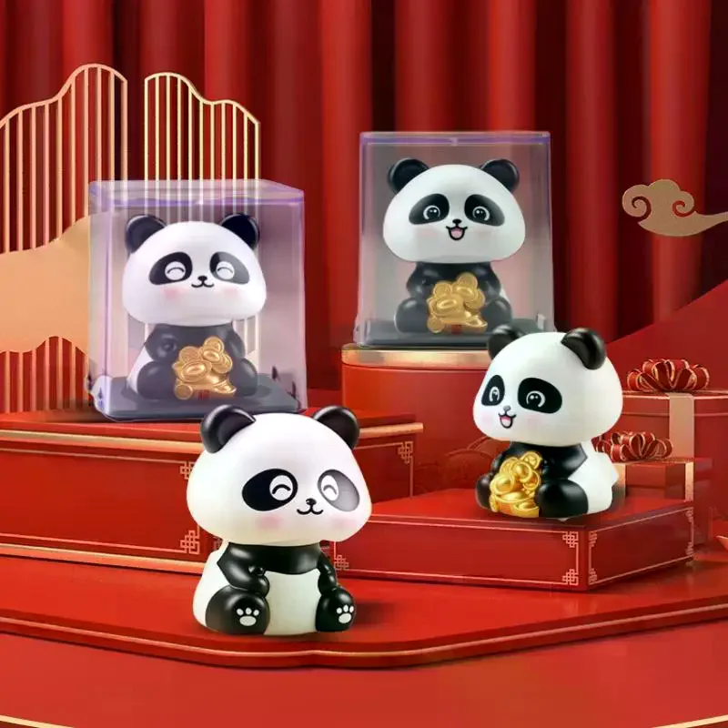 

Solar Energy Panda Doll Lucky Car Decoration Cute Shaking Head Panda Figure Ornament Collection Model Creative Gifts
