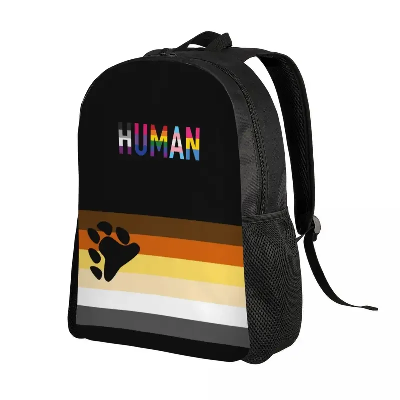 Custom Human LGBT Backpacks Women Men Basic Bookbag for College School LGBTQ Gay Lesbian Pride Bags