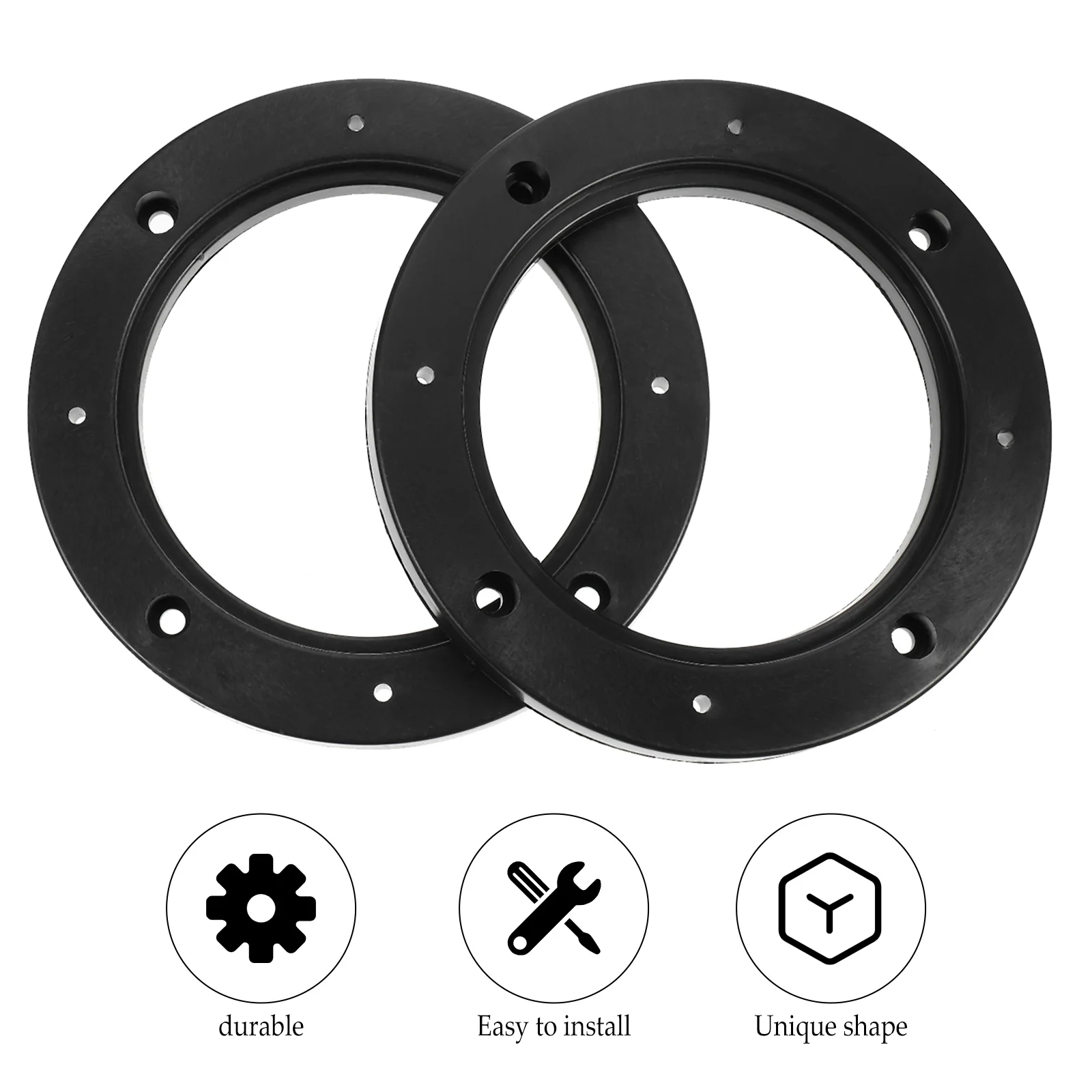 4 Pairs Auto Speaker Plastic Horn Gasket The Car Audio Adapter Ring Hollow Washer Rings Black Abs