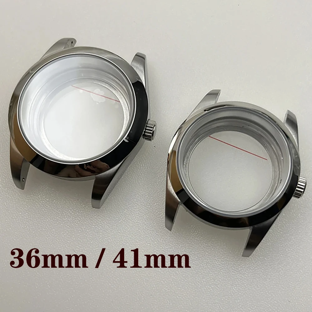 New 316L Stainless Steel Sapphire Glass Diving Watch Case Strap Set, for NH35A NH36 4R35A 4R36A Movement, NH35 Case 41mm 36mm