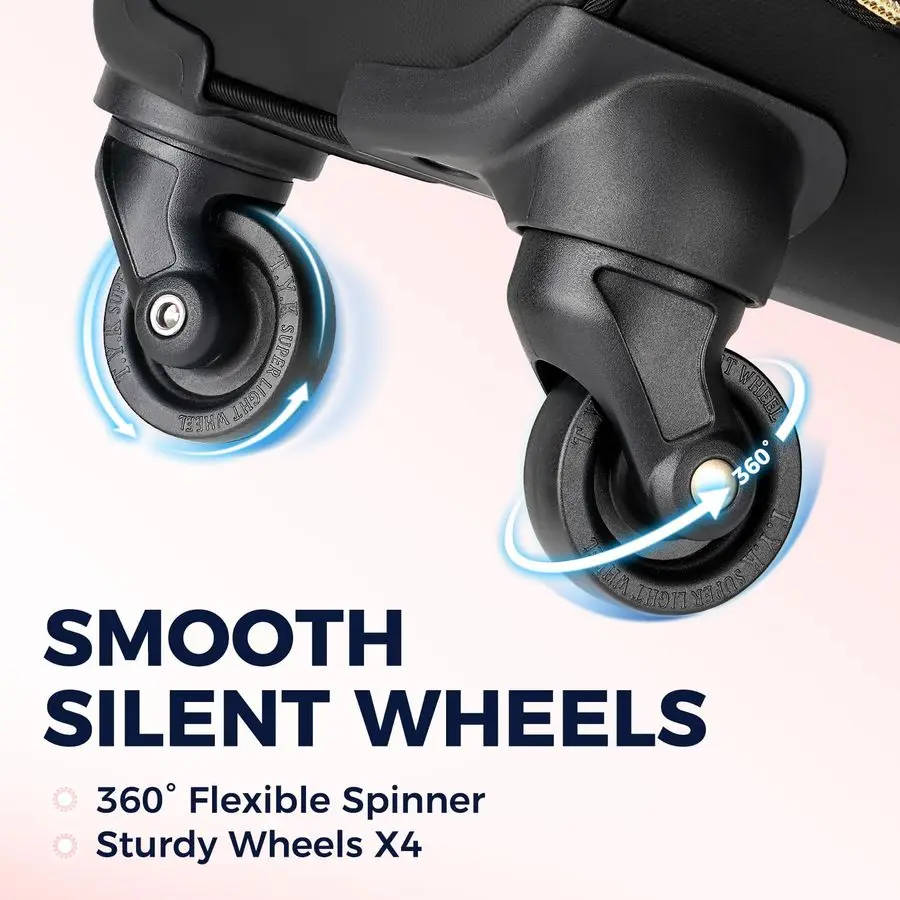 Bolsa para portátil con ruedas, maletín con ruedas para mujer con 4 ruedas giratorias, maletín de 17,3 pulgadas para mujer con cerradura y cubo de embalaje,