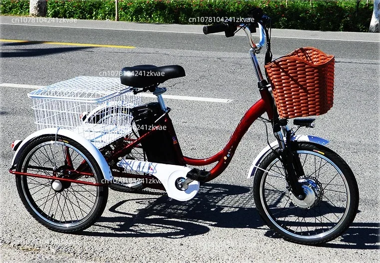 8V350W front hub motor electric cargo tricycle steel frame 3 Wheel 20*1.75 Electric Bike cargo e-tricycle