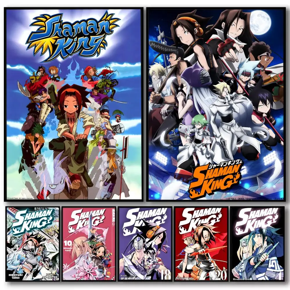 Póster de lona de lino con diseño de Anime S-Shaman K-King, impresiones artísticas de pared para sala de estar, dormitorio, oficina, decoración del hogar, regalo