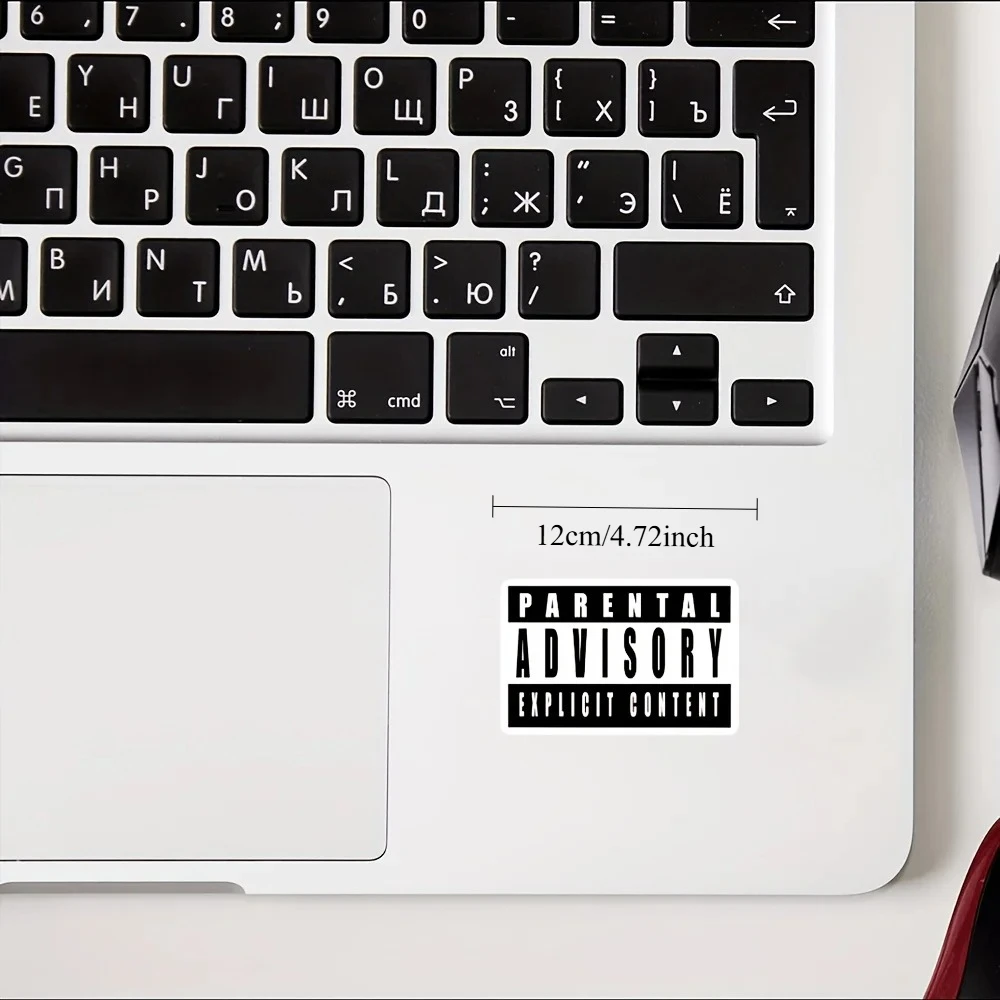 Explicit Content Warning Vinyl Decal Waterproof Glossy Sticker for Laptop Car Phone Helmet Window Rock Decor