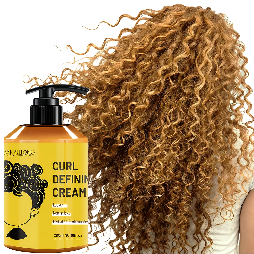 280ml Curly hair Styling cream, moisturizing and smoothing formula, enhances the elasticity and shine of curly hair, easy to set