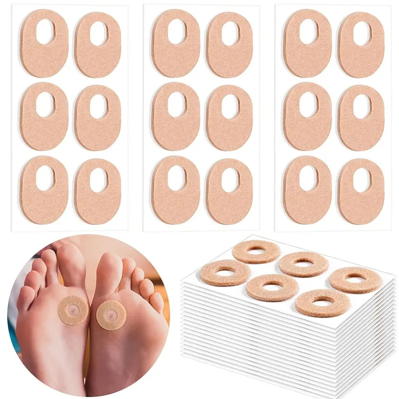 

12-48PCS Callus Cushions Callus Pads for Bottom of Foot Cushions Pads for Feet Adhesive Felt Corn Pads for Ball and Side of Foot