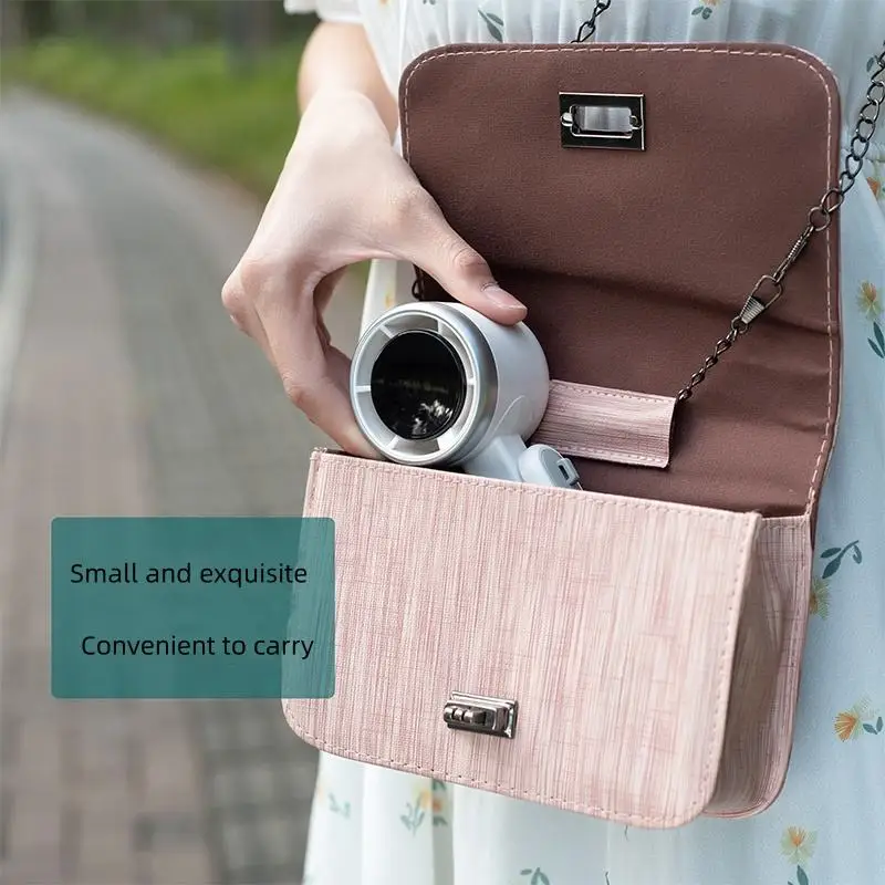 Handheld Turbo Fan Wearable Personal Desk Fan Small Mini Fan With Smart Digital Display Folding High Speed 13550rpm