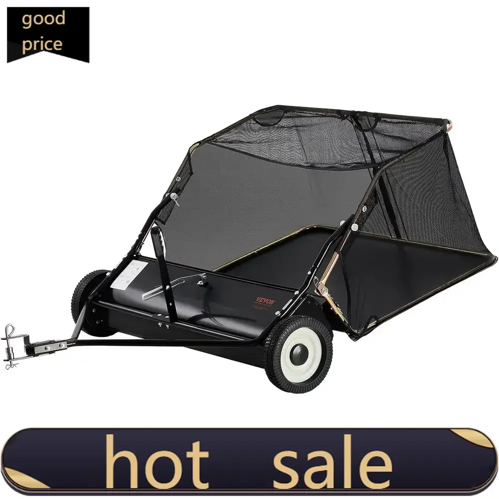 

Популярная мощная прицепная подметальная машина для газонов, 42 дюйма, 12 куб. футов, регулируемая высота, для сбора травы и мусора