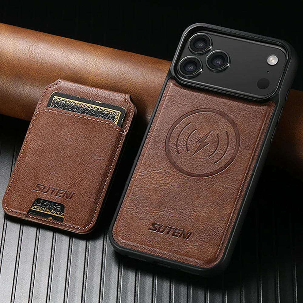 

For iPhone 17 Pro Max 5G 2025 Magsafe Case 2In1 Detachable Leather Card Funda For iPhone 17 Air Case iPhone17 Pro Magnet Cover