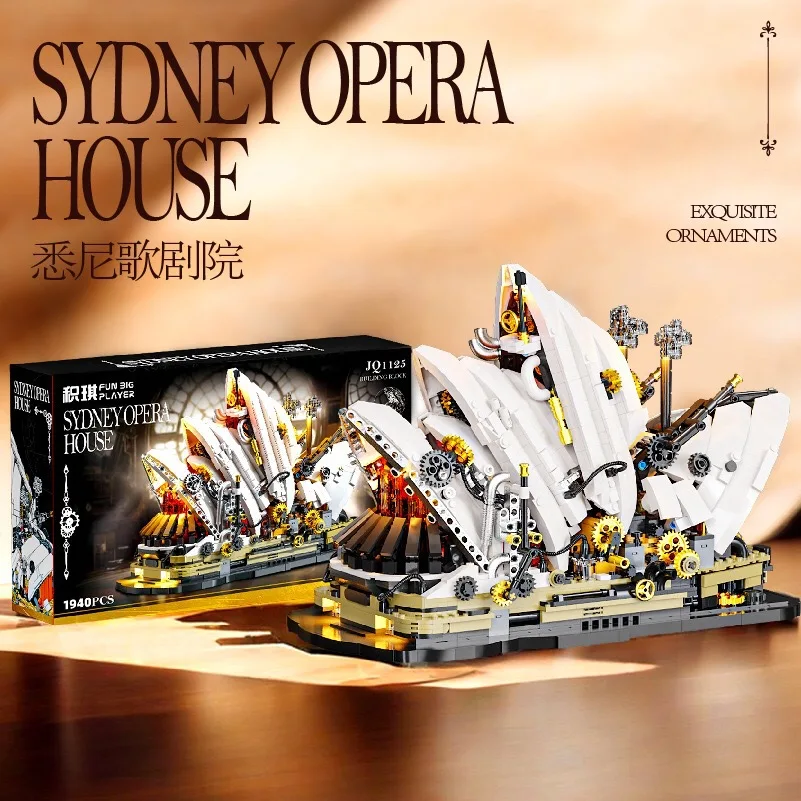 

Cyberpunk Sydney Opera House Building Blocks Set,MOC Creative assembly Bricks decorative model, World Icon Architecture DIY Toy