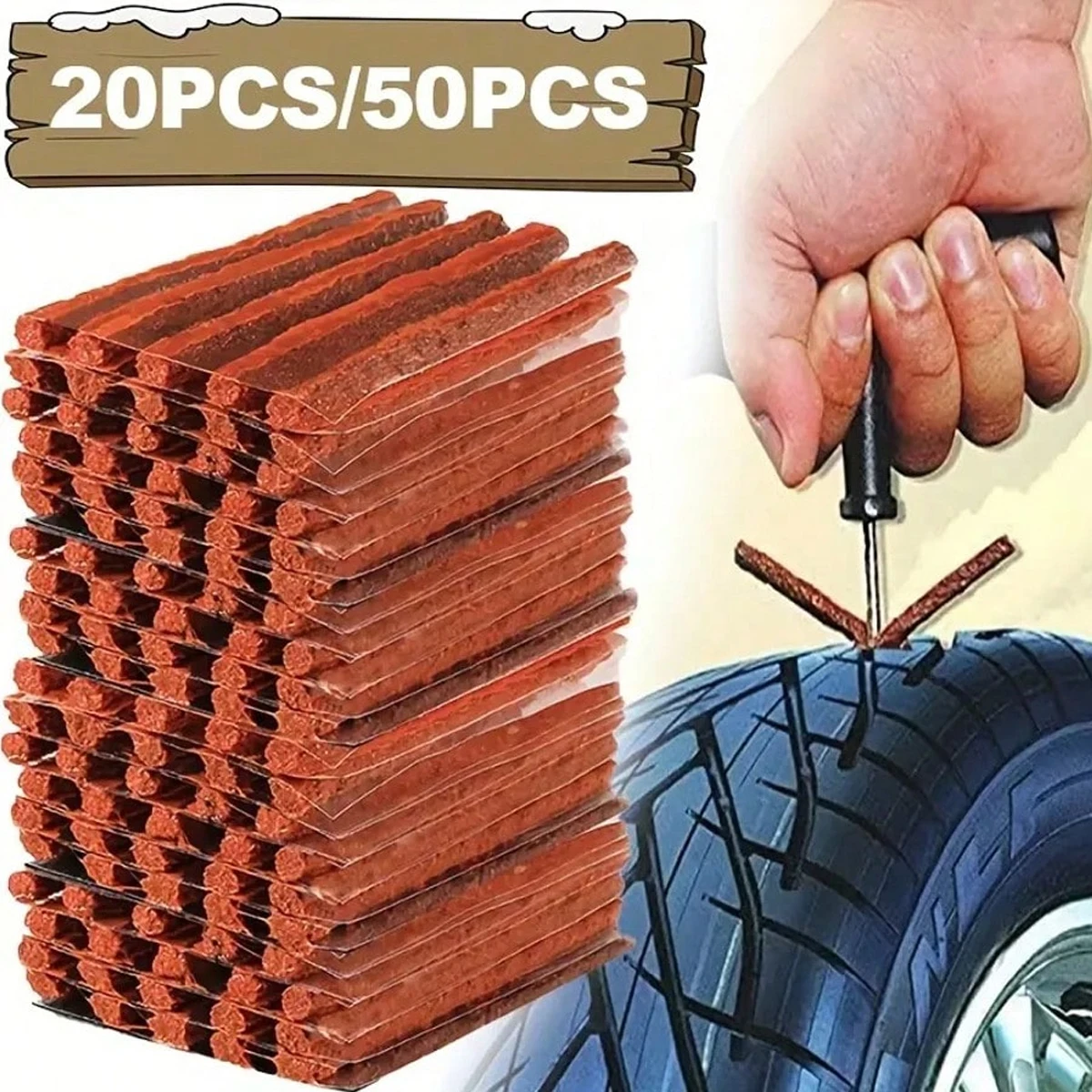20/50 Rolls Automotive Tire Repair Tape for Cold Patching - Suitable for Motorcycle Electric Vehicle & Car Tires