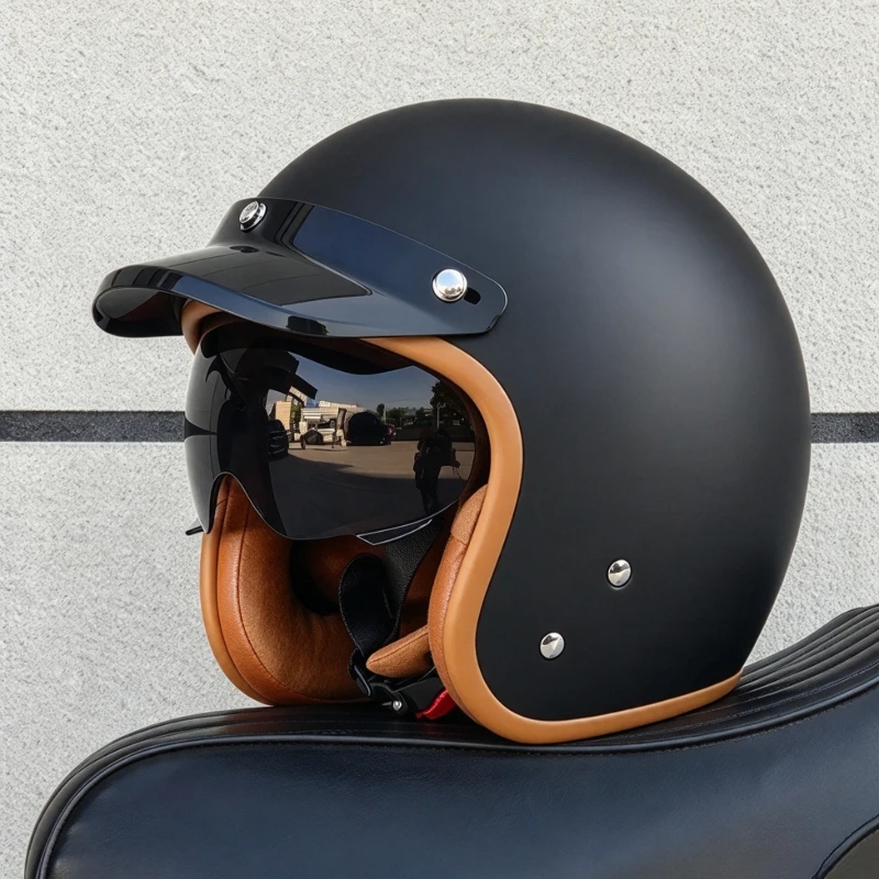 Motorcycle Helmet Sun Visor Inner - Sculpted Compact 3/4 Motorradhelm mit offenem
