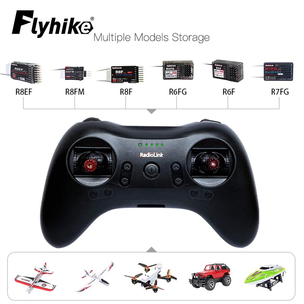 

Radiolink T8S 2.4G 8 Channel Radio Remote Transmitter with Receiver R8EF Game Shape Controller for FPV Drone RC Aircraft