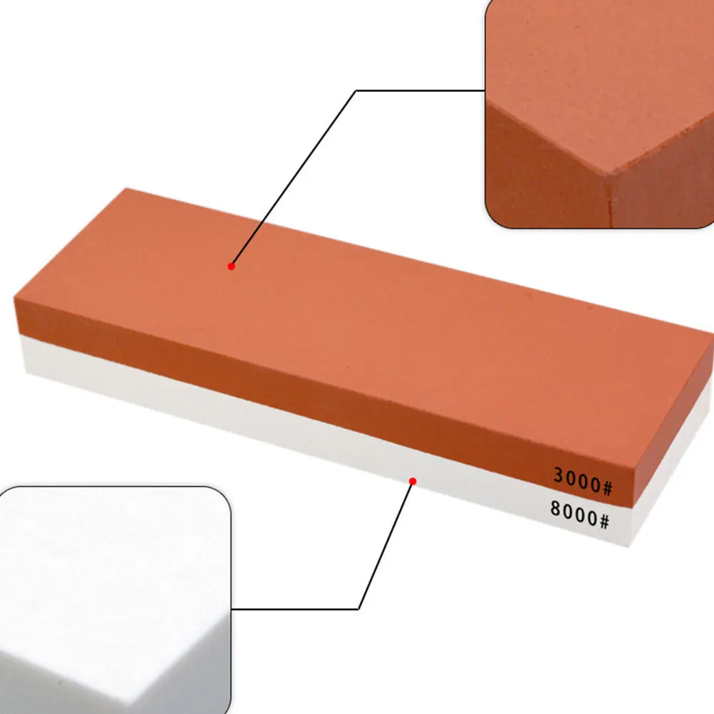 1 قطعة حجر المشحذ المزدوج الجوانب الأبيض اكسيد الالمونيوم جلخ شحذ الحجر للمطبخ المنزل مطعم دائم سريع