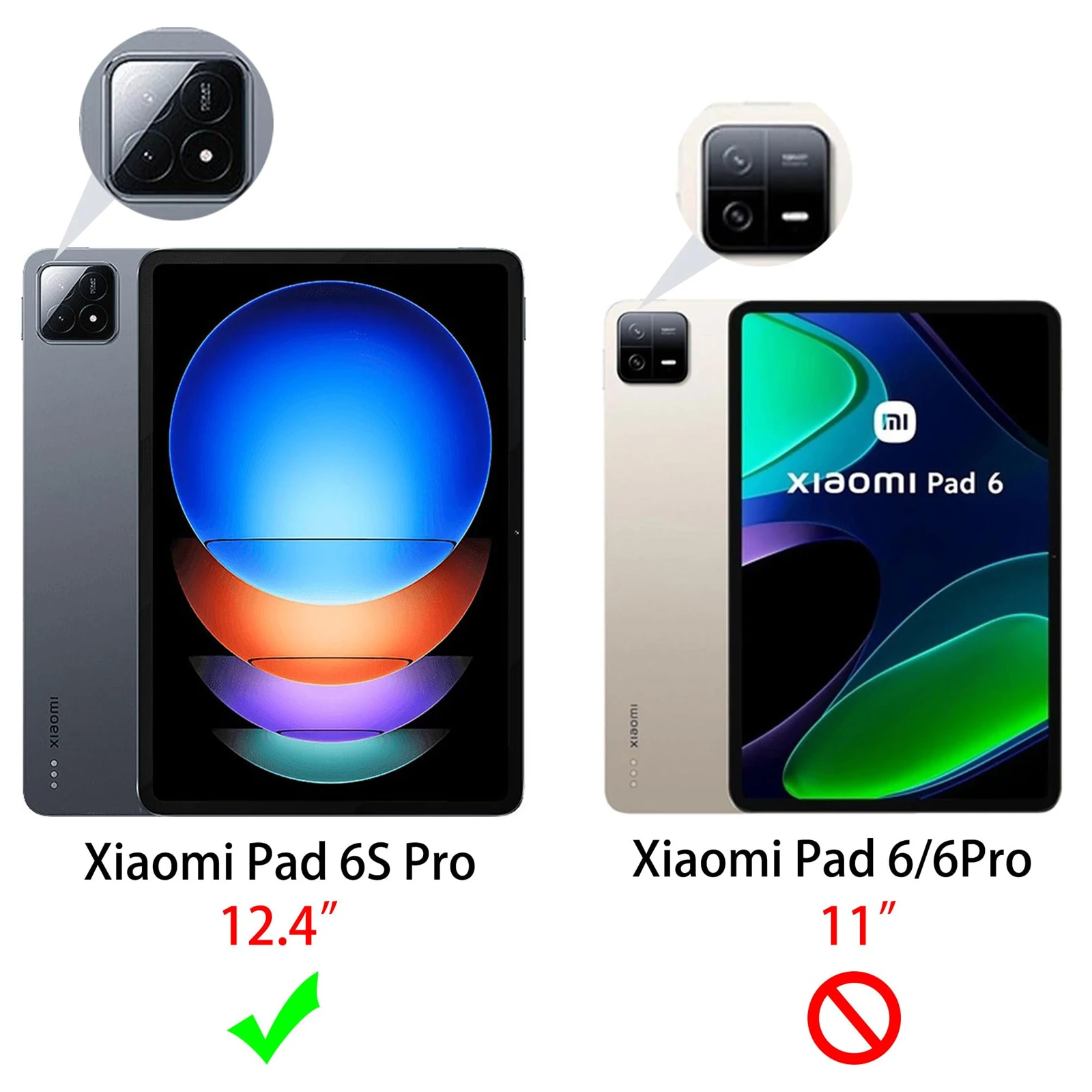 Protective Film for Xiaomi Pad 6S Pro 12.4 inch 2024 HD Screen Protector with Camera Tempered Glass 9H hardness Anti-scratch