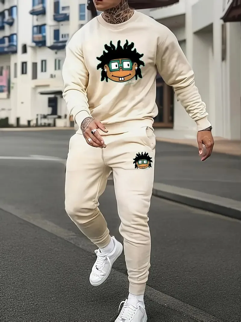 

The new men's hoodie set for Spring and Autumn 2025 features a casual fashionable soft and comfortable 3D pattern print