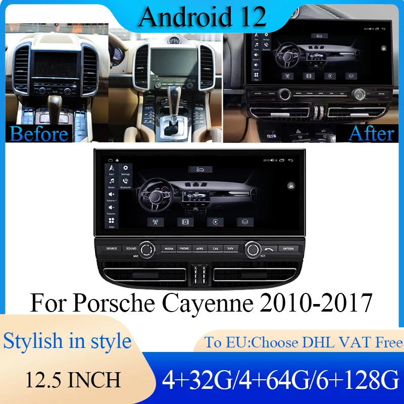 

New style Android 12 Car Radio For Porsche cayenne 2010-2017 Screen Multimedia Player GPS Navigation DVD Auto Stereo Carplay 4G