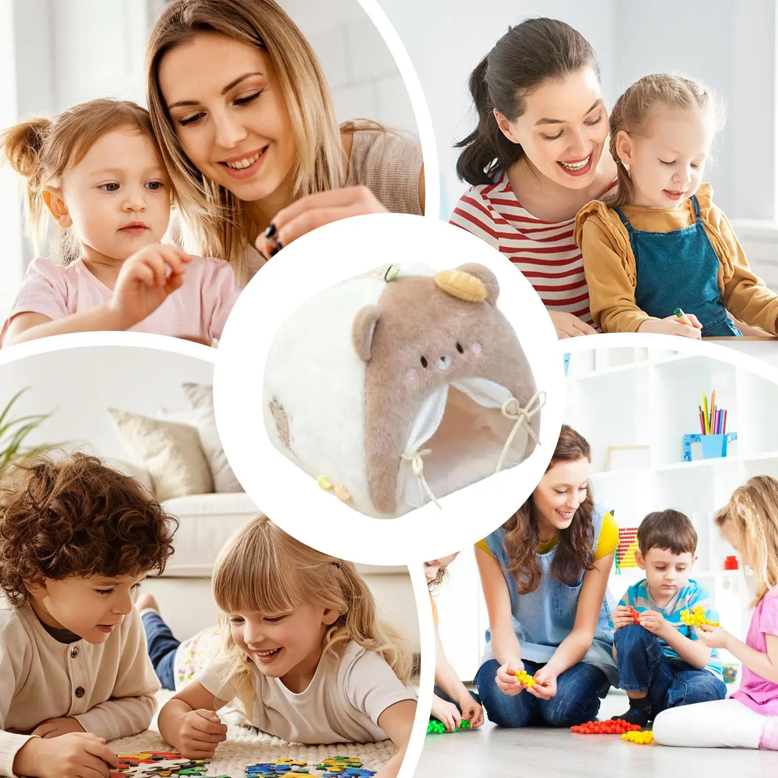 Cama de muñeca, muebles en miniatura, juego de tienda de muñecas, cama para sala de estar, juego imaginativo para el hogar, animales de peluche, exhibición de escritorio interior