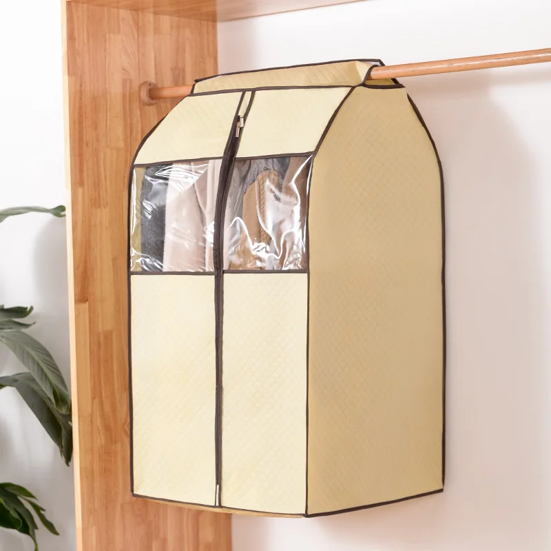 Non-woven Fabric Garment Bags for Storage Hanging Garment Rack Cover Organizer Hanging Clothes Cover for Suit Coats Jacket Dress