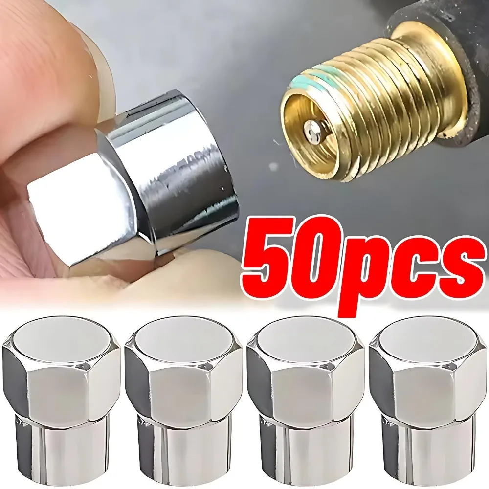 

50/10pcs Car Tire Valve Stem Caps Hex Tyre Valve Stem Cover Universal for All Tire Valves Accessories Wheel Rim Tire Valve Caps