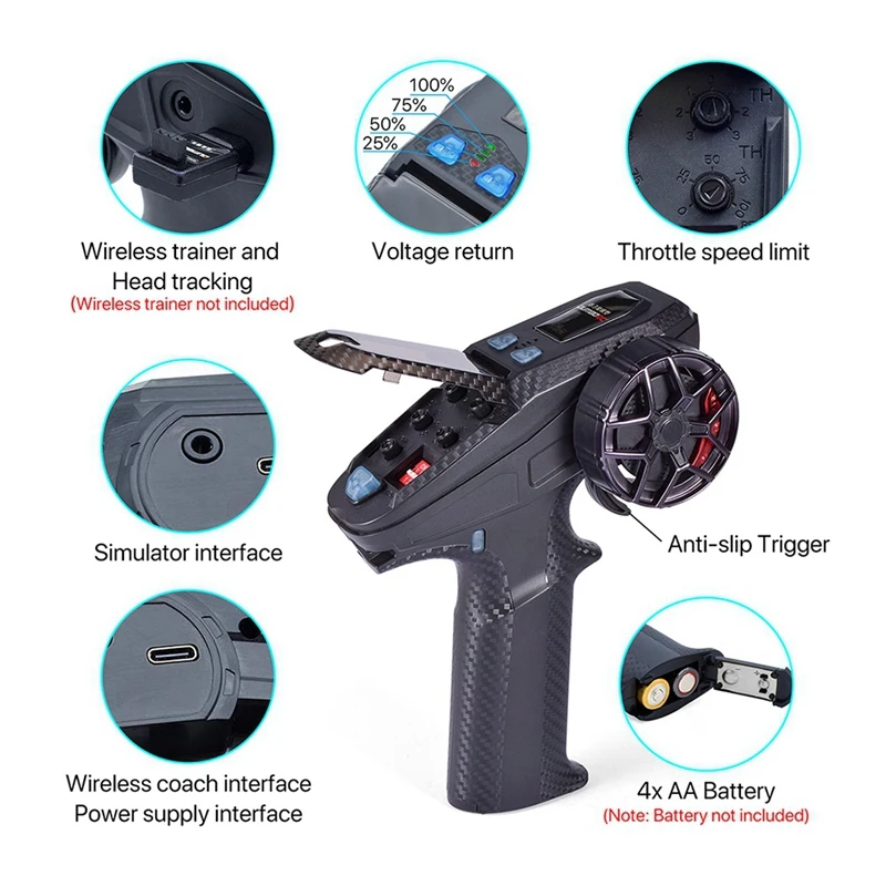 

Bit-seFor X6PM-350 RC Transmitter 2.4G 6CH RC Remote Controller with X4FMG Receiver for RC Car Boat