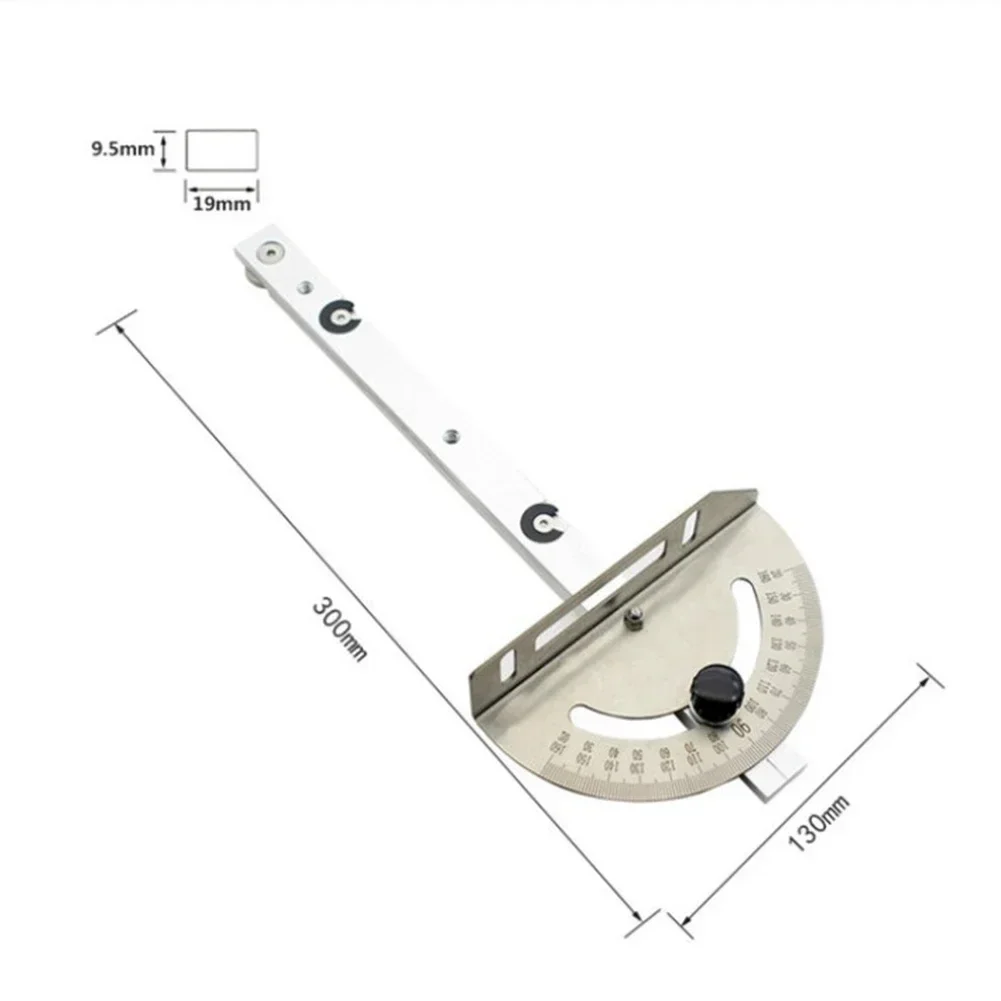 Miter Gauge Table Saw Woodworking Table Saw Angle Ruler Router Angle Miter Gauge Silver With Track Stop Backer