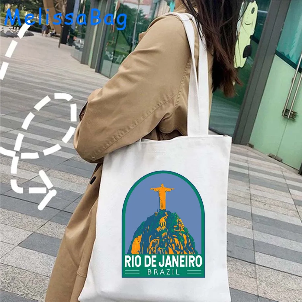 Seoul Budapest Amalfi alupon Ibiza milano italia svizzera Rio De Janeiro Seville paris Vienna Emblem Tote Bag Eco Handbag