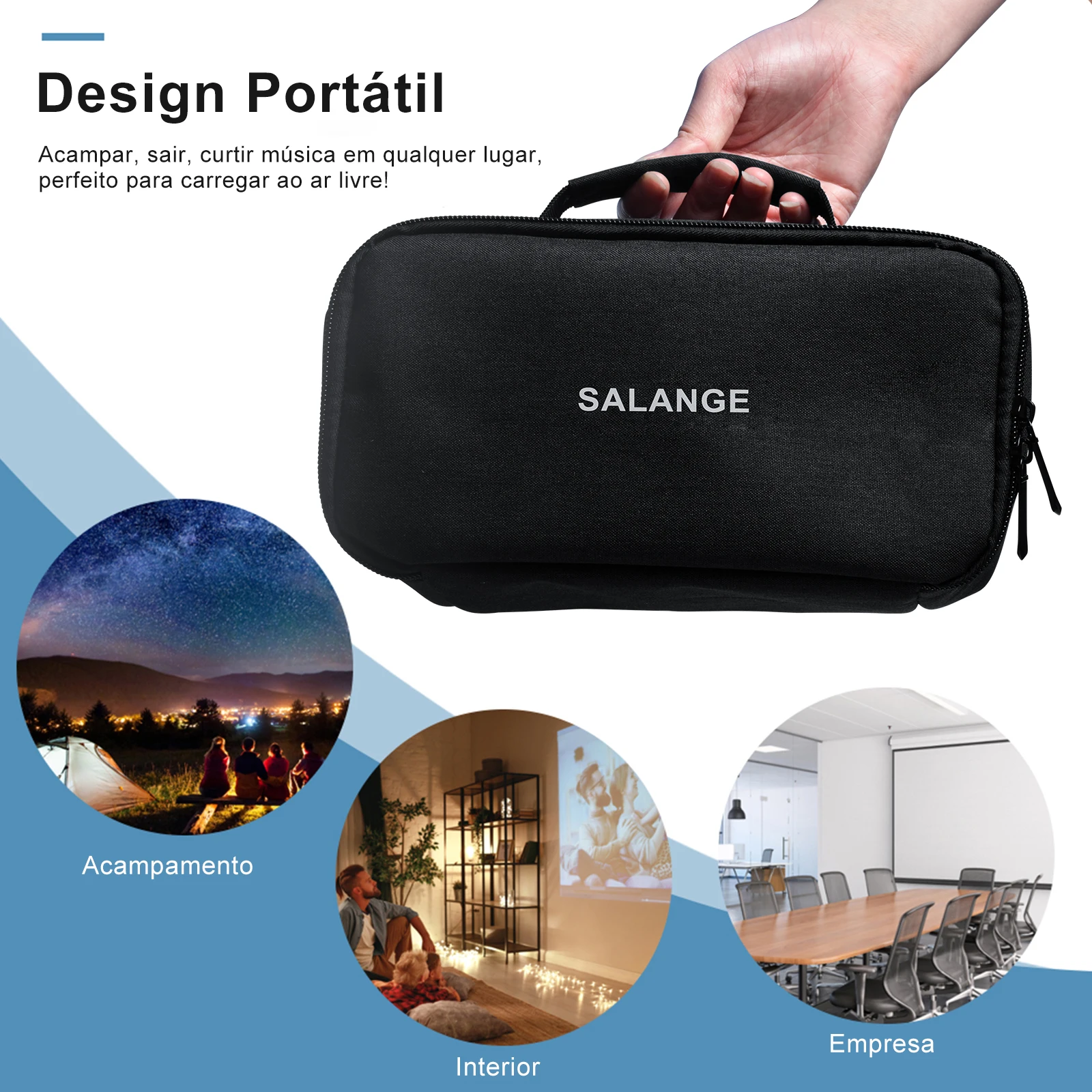 Salange Storage Case Travel Carry Projector Bag for HY300 for HY320 Samsung Freestyle Zipper Protector Carrying Bags for Beamer