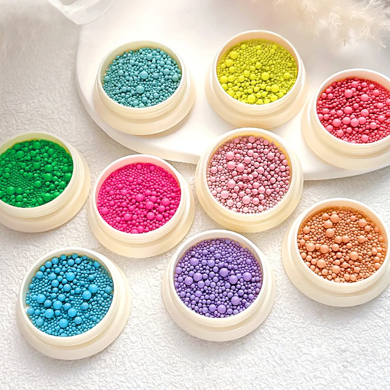 Piccoli macaron perline in acciaio ciondoli per unghie decorazione mini palline in metallo dimensioni miste unghie arte gioielli manicure accessori