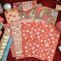 20 folhas pacote retro natal grande material papel estético caixa de presente papel de embrulho kawaii scrapbook suprimentos decorativos