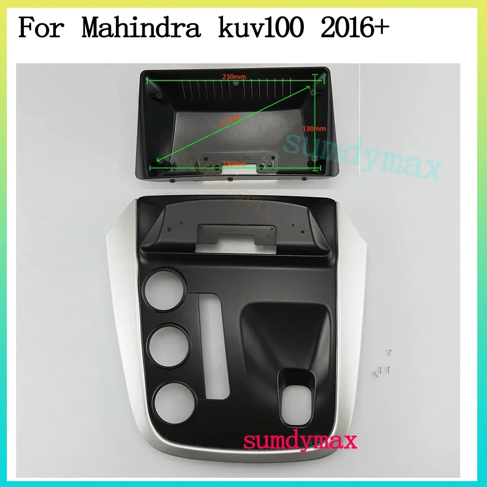 9 inch 2 Din Car Radio Fascia Frame For MAHINDRA KUV100 2016 2017 2018 2019 big screen android car Radio Dash Fitting Panel Kit