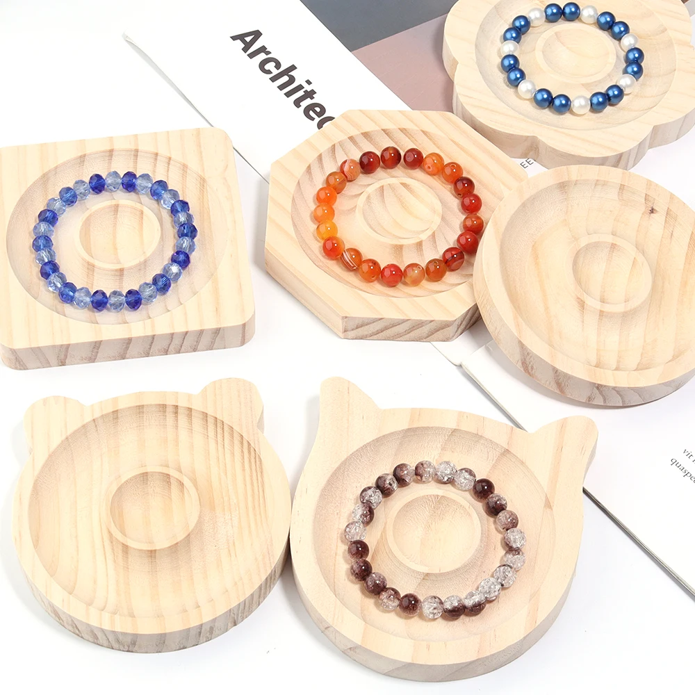 1pc DIY Wooden Beading Design Board Suitable For Jewelry Making Bracelets Necklaces Crafts Tray Practical Display