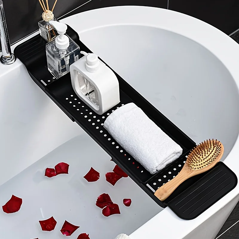 

Регулируемая полка-органайзер для ванной – водонепроницаемая подставка для парфюмерии, банных принадлежностей, телефона и планшета