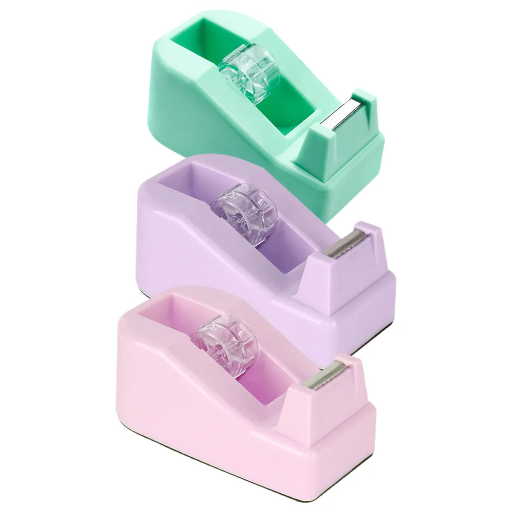 

3 Pcs Color Tape Machine Dispenser Desk Cute Adhesive Holder Desktop Washi Dispensers Dispencer Small
