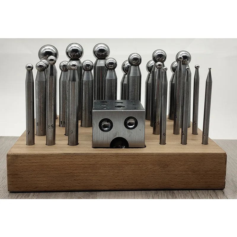 Gold pit iron nest anvil steel mold, four-sided and six-sided punches, hand-formed silver tool