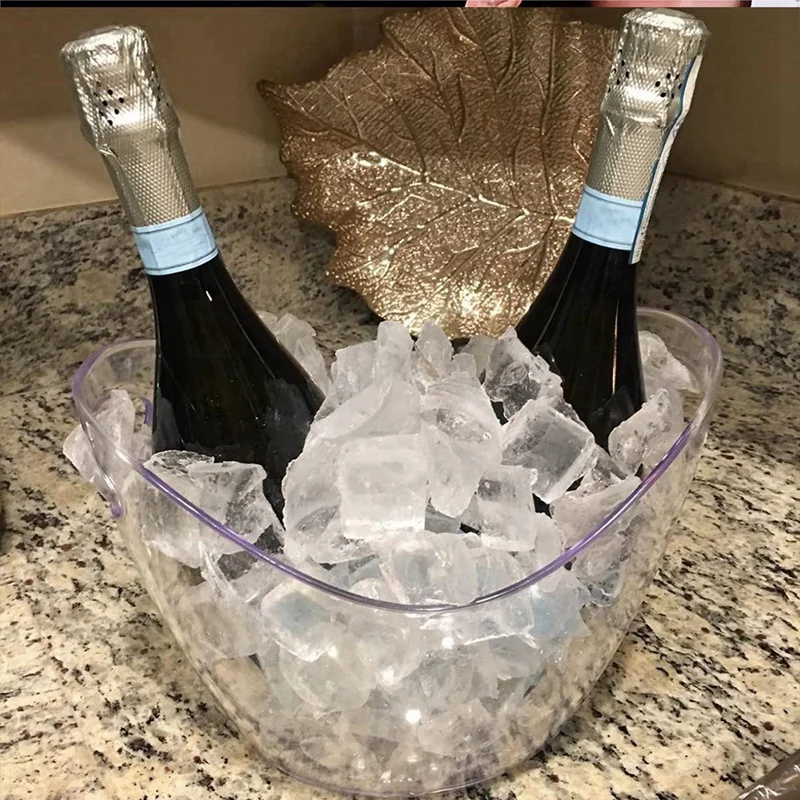 2 Pcs Ice Bucket 4 Literfor Parties And Drinks Plastic Acrylic Ice Tub With Scoops