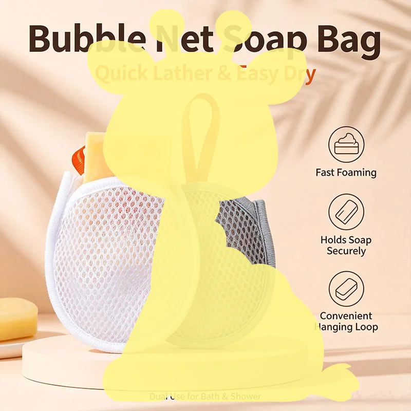 Foaming Soap Mesh Exfoliator Pouch 8Pcs Gentle Skin Massage Fast Bubble Maker Portable for Bath Travel Skincare Use