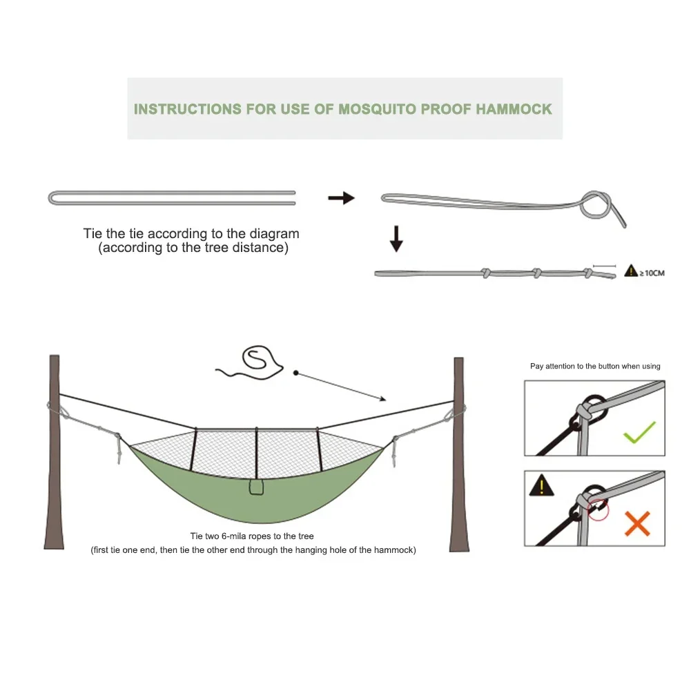 Automático de abertura rápida Mosquito Net Hammock, Outdoor Camping Pole, Anti-Rollover Hammock, Nylon cadeira de balanço, 260x140cm