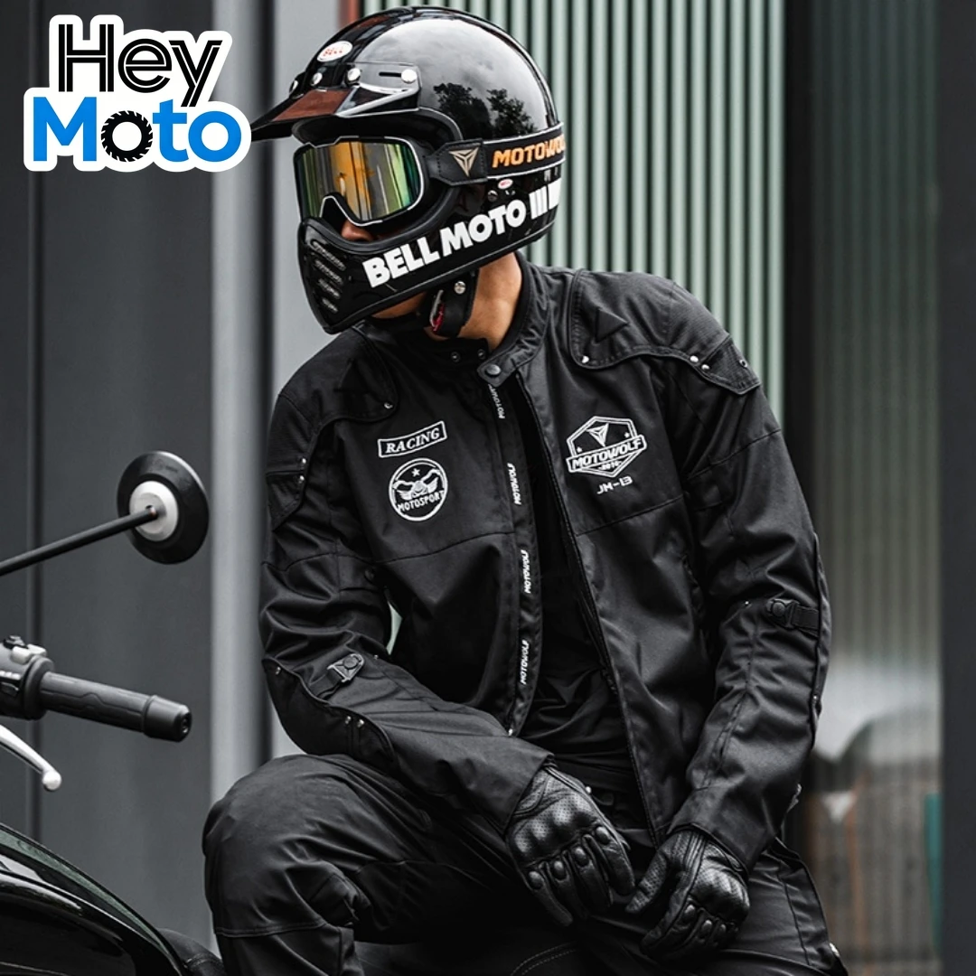 

Motorcycle Jacket Men Armored Breathable Riding Gear Warm Windproof Moto Racing Coat Anti-friction with Detachable Inner Liner