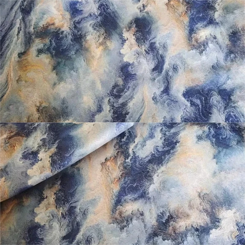 

Blue Watercolor Cloud Texture Fabric Handmade Sewing Home Designer Coat Neo Chinese Spring Autumn Decoration Crafts Materials