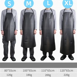 Waterproof Oilproof PVC Black Apron Extra-long Apron For Kitchen Waterproof Areas Work Cleaner For Woman Men Chef Work Apron