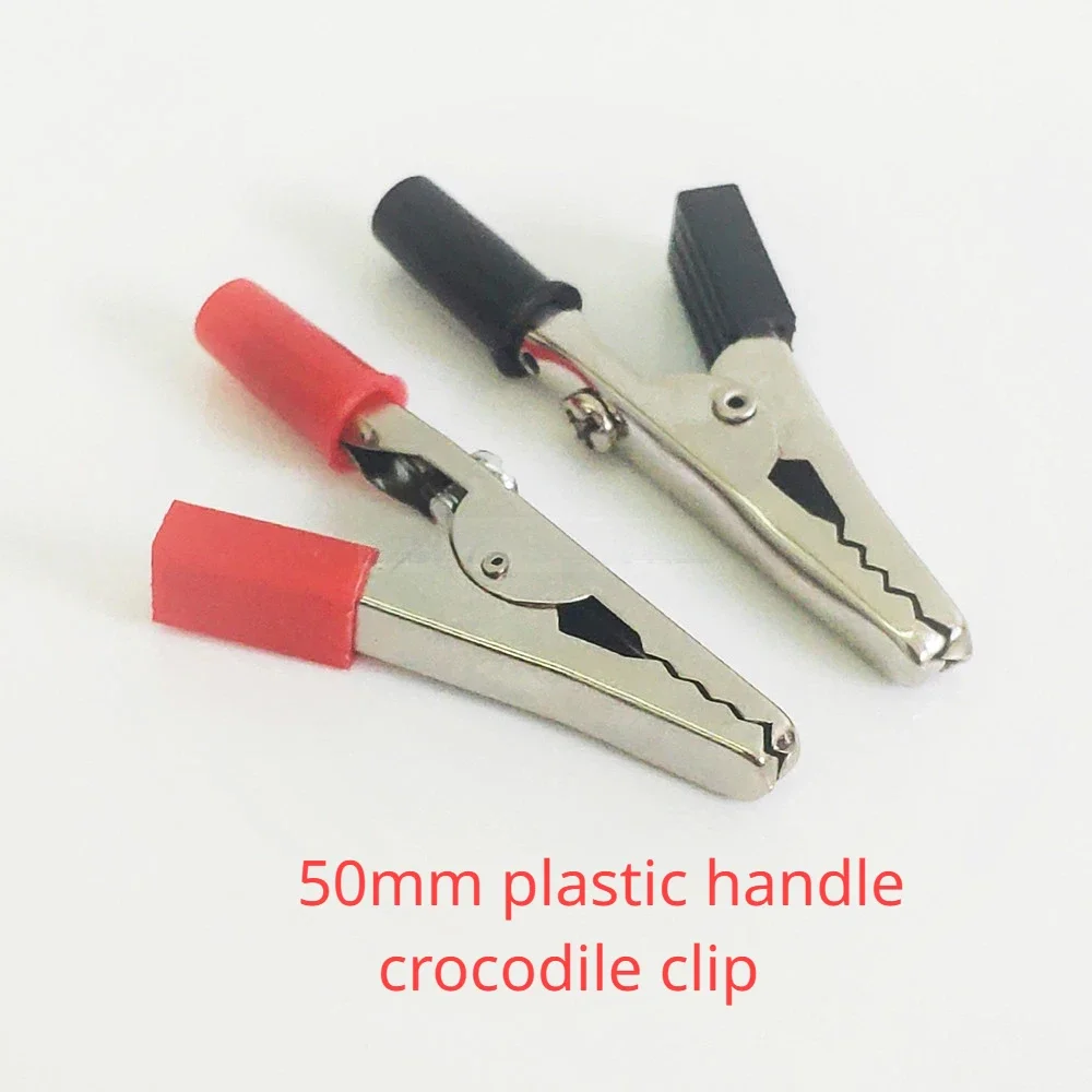 

10pcs/lot Crocodile Clamps Crocodile Clip 50mm Plastic Handle Probe Test Metal Connector Electrical Test Battery Plug