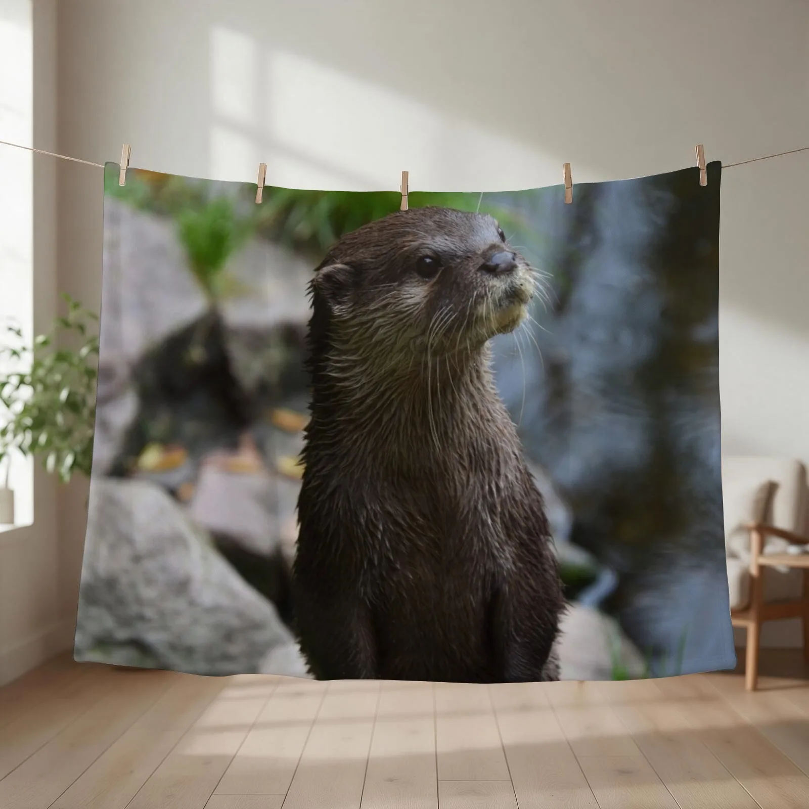 Otter Closeup Throw Blanket Sofa Throw warm for winter Polar Luxury Thicken Blankets