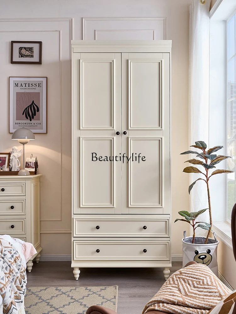 

American-style Solid Wood Wardrobe Modern Simple Economical White Storage Closet