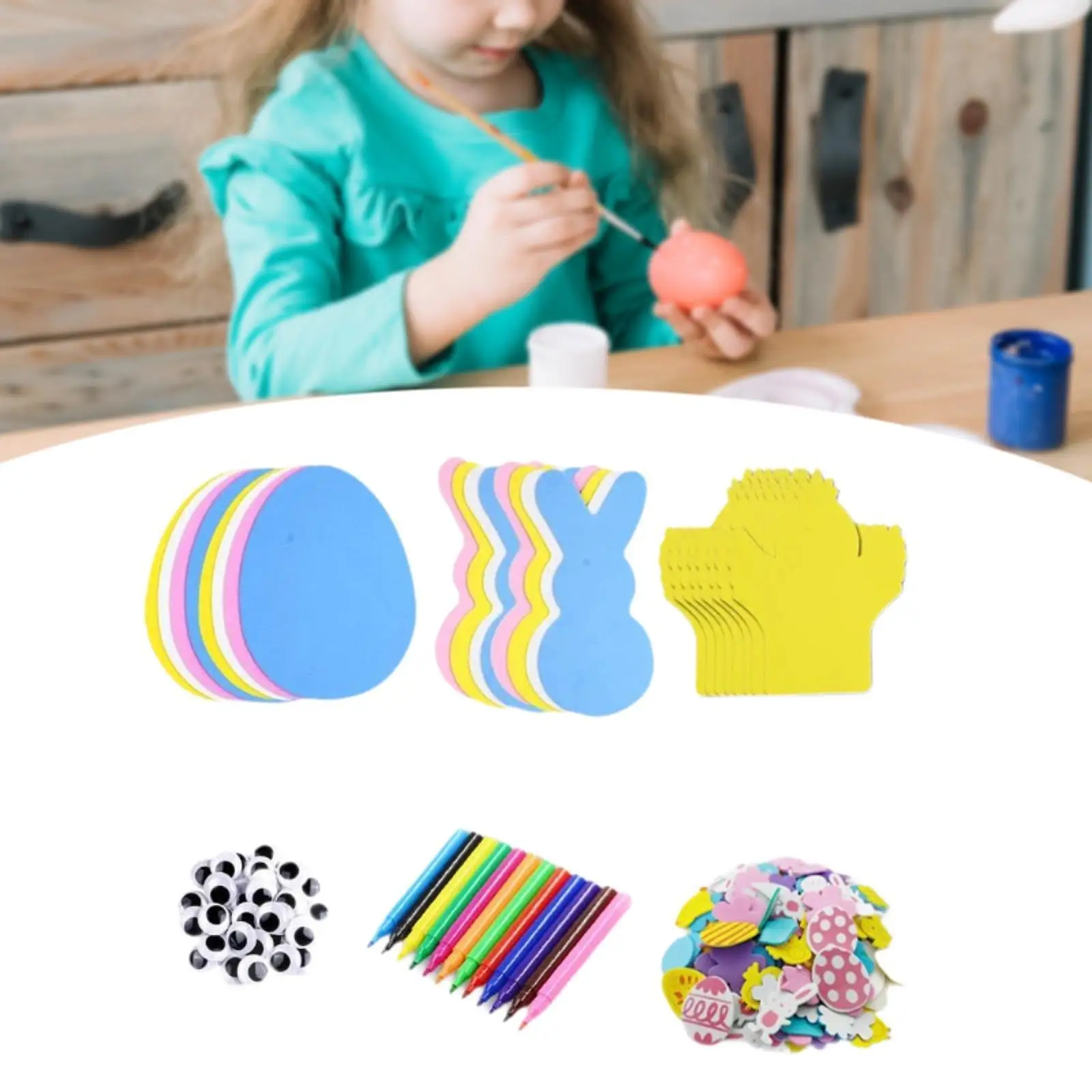 Easter Foam Stickers for Kids Creative Party Supplies Easter Egg Bunny Chick