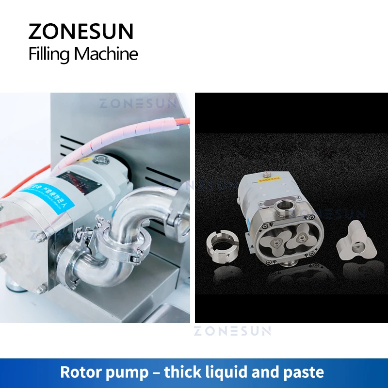 ZONESUN ملء و ماكينة وزن معجون لزج السائل الدوار مضخة مستحضرات التجميل كريم قناع الوجه صلصة التعبئة والتغليف ZS-RPW1