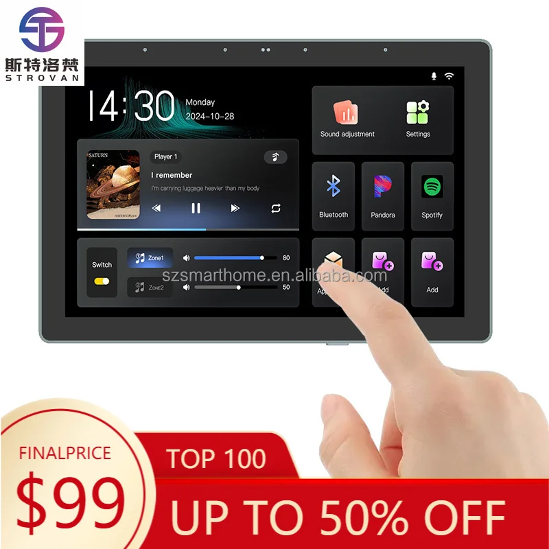 

ZXHK 8-Inch Smart Home Background Music Host Amplifier 8-Channel for Bluetooth 2 Zone Home Automation Theatre System Home Amplif