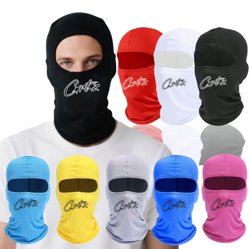 

1PC Unisex Outdoor Sports Balaclava Cap - Full face sun protection, sweat-proof, breathable, creative print, simple design